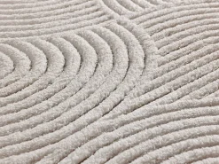 Tapete interior - geométrico em relevo - creme - 60 x 110 cm - ESTILO