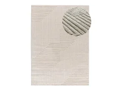 Tapete interior - geométrico em relevo - creme - 80 x 150 cm - VERONA