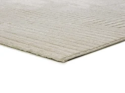 Tapete interior - geométrico em relevo - creme - 80 x 150 cm - VERONA