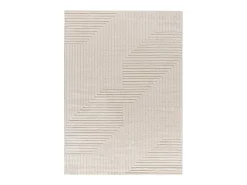 Tapete interior - geométrico em relevo - creme - 80 x 150 cm - VERONA
