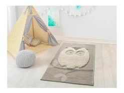 Tapete interior - infantil coruja - bege - 115 x 170 cm - CHINKY