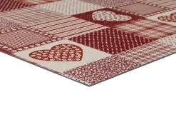 Tapete interior - patchwork - vermelho - 48 x 200 cm - SALLY