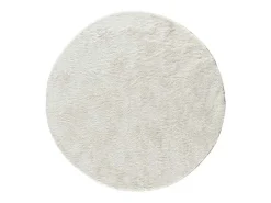 Tapete interior redondo - shaggy liso - blanco - diam.120 cm - ROMA