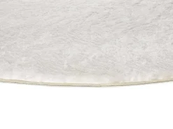 Tapete interior redondo - shaggy liso - blanco - diam.120 cm - ROMA