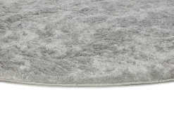 Tapete interior redondo - shaggy liso - plata - diam.120 cm - ROMA