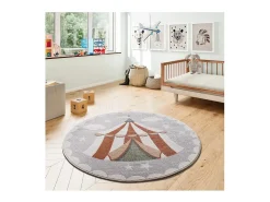 Tapete interior redondo - infantil circo - gris - diam.120 cm - BEATS