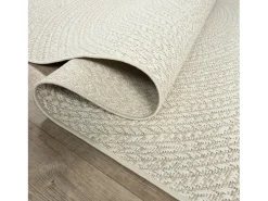 Tapete Kansas Exterior Interior Estilo Juta Resistente Intempéries - Creme - 200 x 290 cm