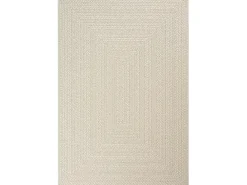 Tapete Kansas Exterior Interior Estilo Juta Resistente Intempéries lisa - Creme - 80 x 150 cm