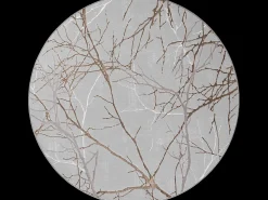 Tapete Mila Brilhante Natural, Cinzento, 200 x 200 cm, redondo