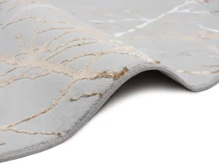 Tapete Mila Brilhante Natural, Cinzento, 200 x 200 cm, redondo
