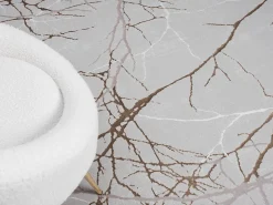 Tapete Mila Brilhante Natural, Cinzento, 200 x 200 cm, redondo