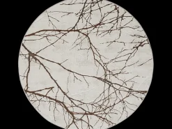 Tapete Mila Brilhante Natural, Creme, 200 cm, redondo