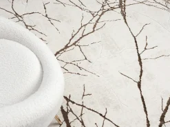 Tapete Mila Brilhante Natural, Creme, 200 cm, redondo