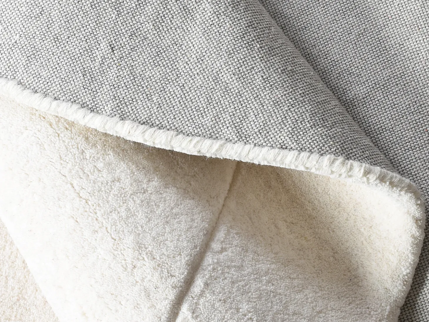 Tapete orgânico 100% lã feito à mão 150 x 200 cm, 2200 g/m2, cor creme - WILLOW