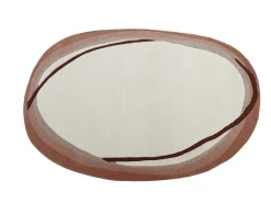 Tapete orgânico 100% lã tufado à mão, 160 x 225 cm, Marfim e castanho, 2100g/m², YELINA