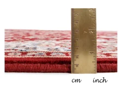 Tapete oriental tecido com borda 240x240 cm vermelho Dolna
