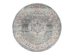 Tapete Palma Exterior Oriental, Cinza, 120 cm, Redondo