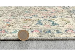 Tapete Palma Exterior Oriental, Cinza, 120 cm, Redondo