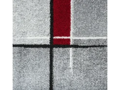 Tapete Pearl Sala estar moderna Pilha curta, Cinza Vermelho, 140 x 200 cm