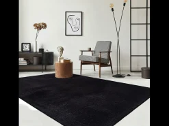 Tapete pelo curto lavável antiderrapante - Preto - 120 x 160 cm - RELAX