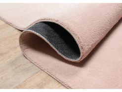 Tapete pelo curto lavável antiderrapante - Rosa - 120 cm Redondo - RELAX