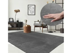Tapete pelo curto lavável antiderrapante - Antracite - 160 x 220 cm - RELAX