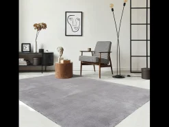 Tapete pelo curto lavável antiderrapante - Cinza - 240 x 340 cm - RELAX