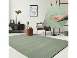 Tapete pelo curto lavável antiderrapante - Verde - 160 x 220 cm - RELAX