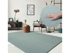 Tapete pelo curto lavável antiderrapante - Azul - 200 x 280 cm - RELAX