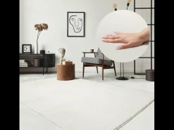 Tapete pelo curto lavável antiderrapante - Creme - 300 x 400 cm - RELAX