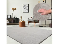 Tapete pelo curto lavável antiderrapante - Areia - 300 x 400 cm - RELAX