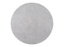 Tapete pelo curto lavável antiderrapante - Cinza - 160 cm Redondo - RELAX