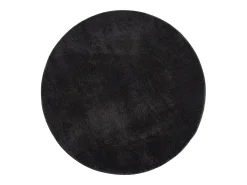 Tapete pelo curto lavável antiderrapante - Preto - 120 cm Redondo - RELAX
