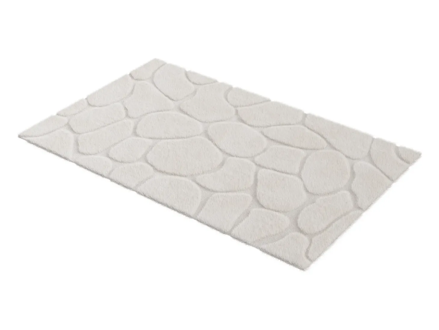 Tapete pequeno em relevo efeito pele 120 x 160 cm bege ARENSO