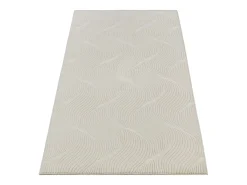 Tapete Rio sala estar antiderrapante 3D, Creme, 160 x 220 cm