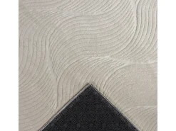 Tapete Rio sala estar antiderrapante 3D, Creme, 160 x 220 cm
