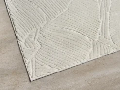 Tapete Rio sala estar antiderrapante 3D, Creme, 160 x 220 cm