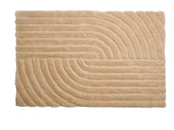 Tapete shaggy com pelo comprido em relevo, 160 x 230 cm, Bege escuro, MERISA