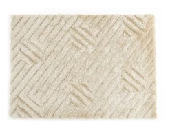 Tapete shaggy de pelo comprido em relevo 160x230 cm branco-sujo - MAZE