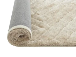 Tapete shaggy de pelo comprido em relevo 160x230 cm branco-sujo - MAZE