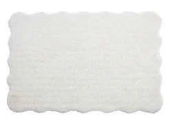 Tapete shaggy de pelo comprido com bordas onduladas, 200 x 290 cm, Branco, NERIDA