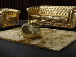 Tapete shaggy de pêlo alto - Dourado - 160 x 230 cm - poliéster - GLITTER