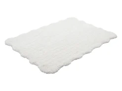 Tapete shaggy de pêlo comprido com bordas onduladas, 160 x 230 cm, Branco, NERIDA