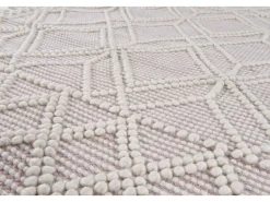 Tapete tecido à mão com design étnico 140x140 cm rose Colored Macrame
