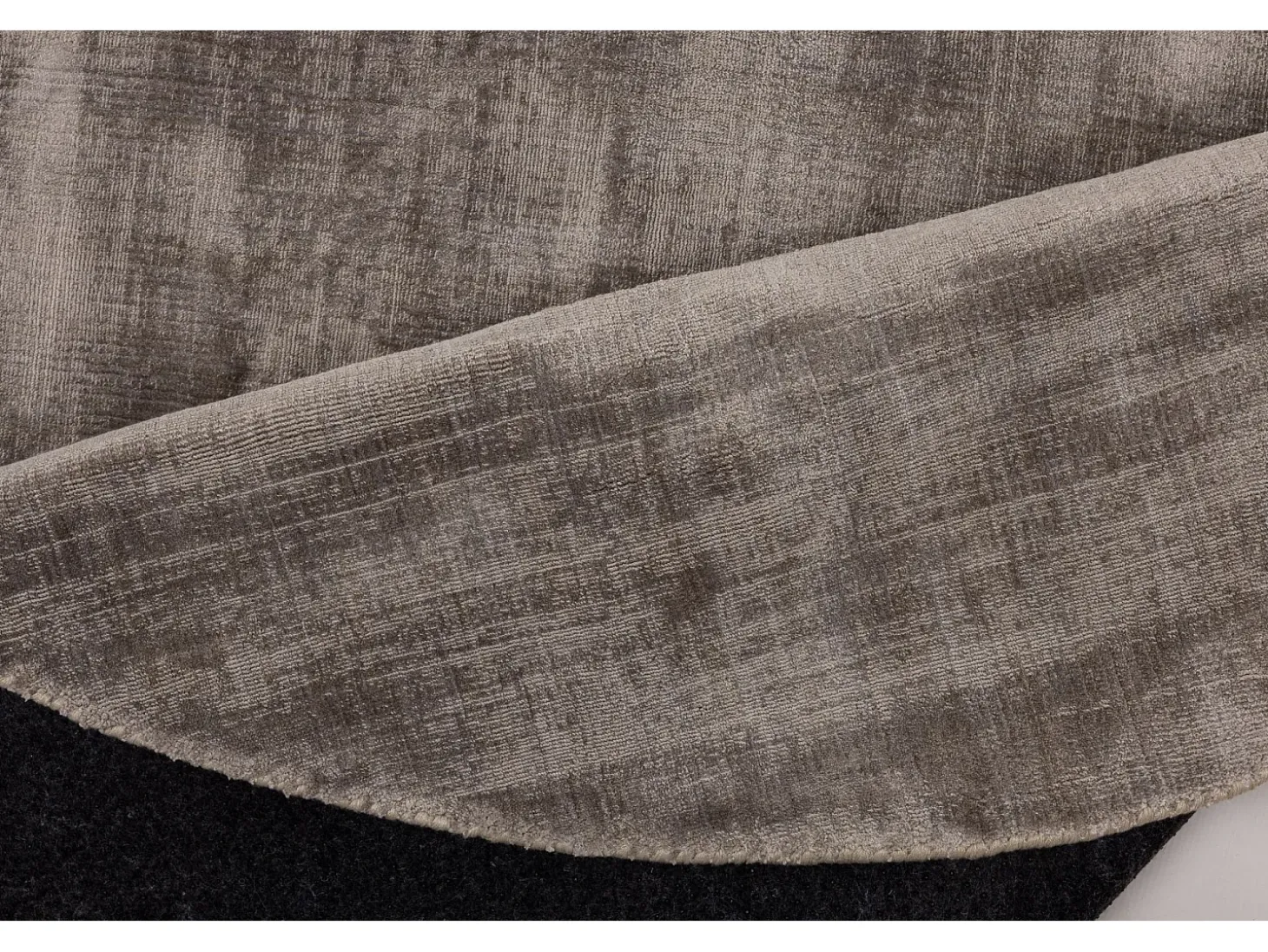 Tapete tecido à mão em viscose 120x120 cm cinzento Star