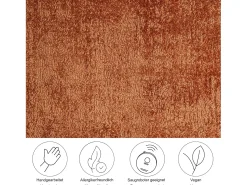 Tapete tecido à mão em viscose 150x150 cm cobre Star