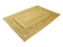 Tapete trançado perfurado 100% juta 200x290 cm cor natural - JARAVI