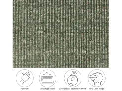 Tapete UNI às riscas em viscose e lã 120x120 cm verde Venus