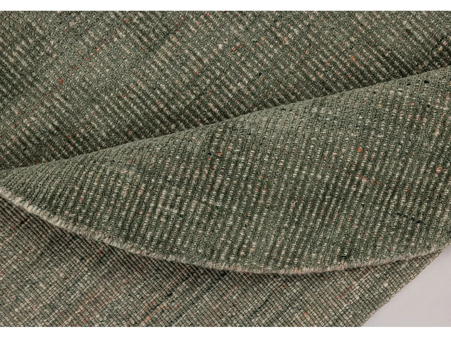 Tapete UNI às riscas em viscose e lã 120x120 cm verde Venus
