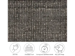 Tapete UNI às riscas em viscose e lã 150x150 cm antracite Venus